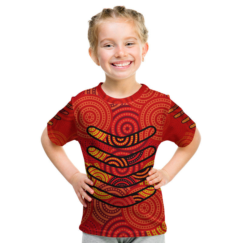 custom-personalised-boomerang-aboriginal-dot-patterns-t-shirt-red-style