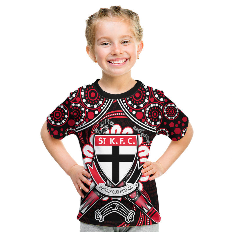 custom-personalised-st-kilda-saints-t-shirt-boomerang-indigenous-dots