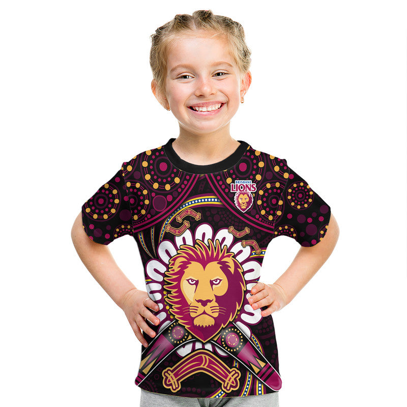 custom-personalised-brisbane-lions-football-t-shirt-boomerang-indigenous-dots