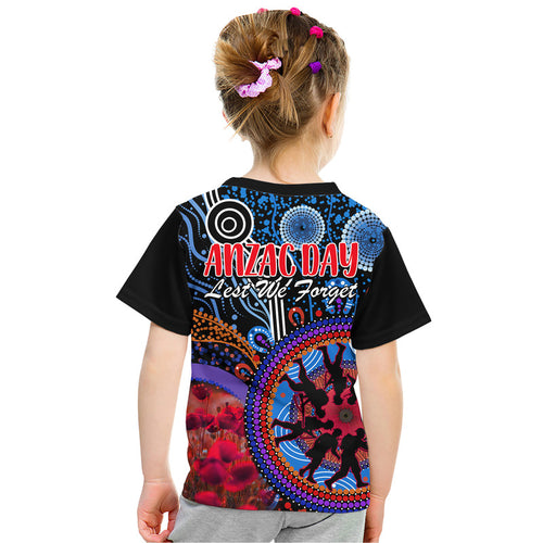 australia-anzac-day-kid-t-shirt-aboriginal-military-and-poppy-flowers-style