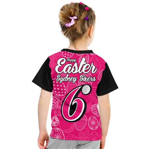 sydney-sixers-cricket-happy-easter-day-kid-t-shirt-simple-style