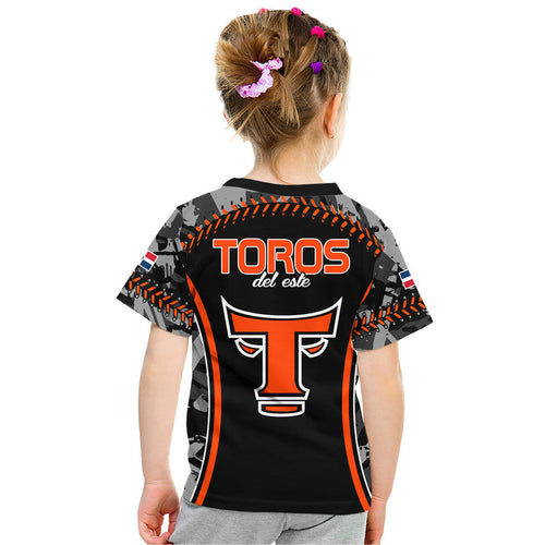 dominican-toros-de-este-baseball-stitches-kid-t-shirt-black