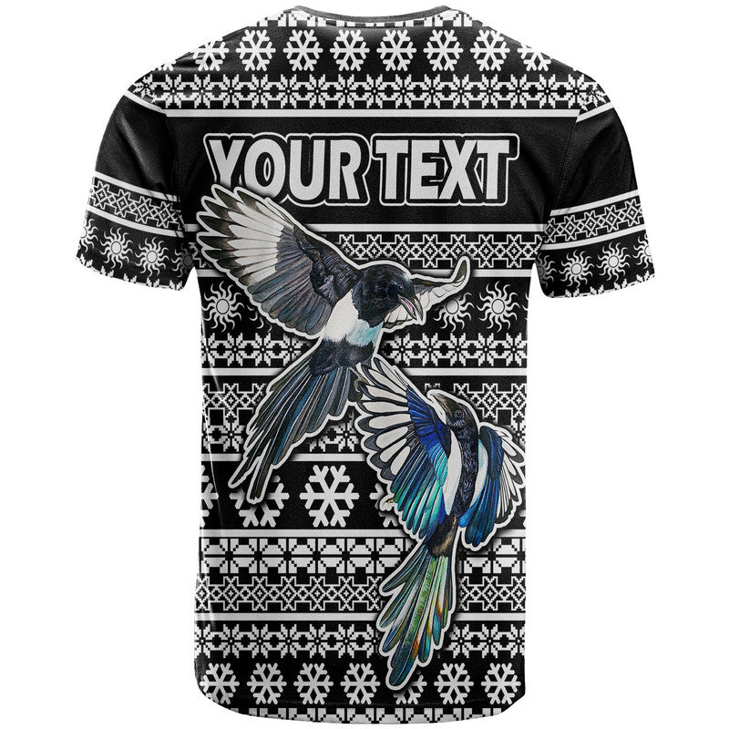 custom-personalised-australian-magpies-christmas-vibe-with-aboriginal-dot-painting-style-t-shirt