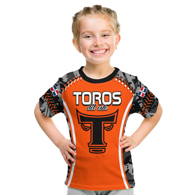 dominican-toros-de-este-baseball-stitches-kid-t-shirt-orange