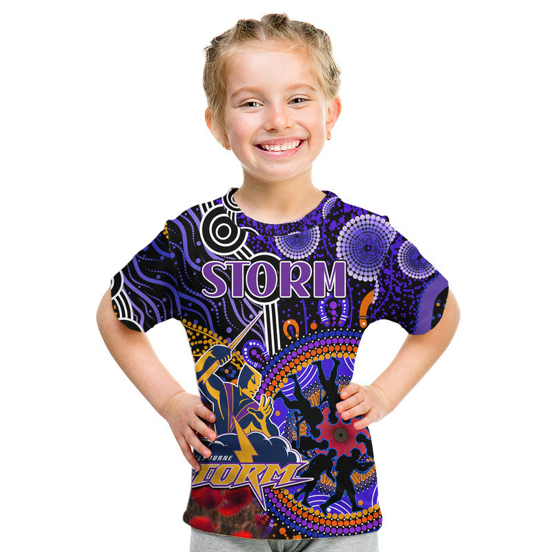 custom-personalised-storm-rugby-anzac-kid-t-shirt-aboriginal-military-and-poppy-flowers