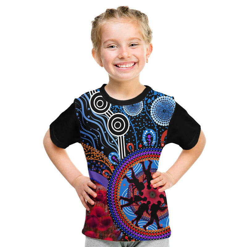 custom-personalised-australia-anzac-day-t-shirt-aboriginal-military-and-poppy-flowers-style