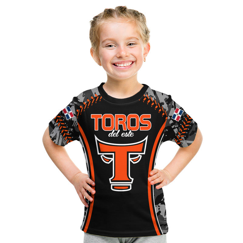 dominican-toros-de-este-baseball-stitches-kid-t-shirt-black