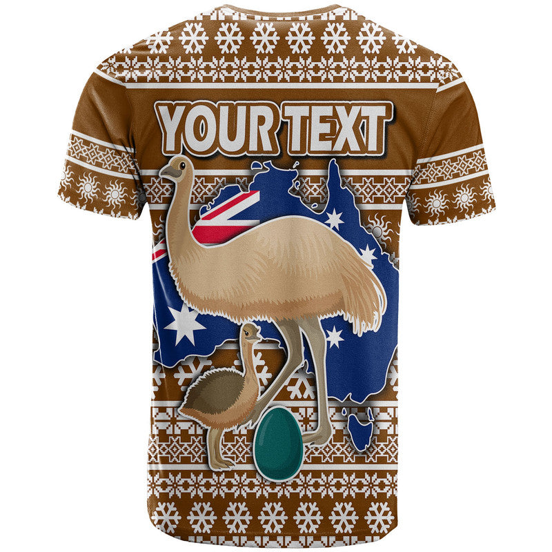 custom-personalised-australian-emu-christmas-vibe-with-aboriginal-dot-painting-style-t-shirt