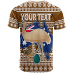 custom-personalised-australian-emu-christmas-vibe-with-aboriginal-dot-painting-style-t-shirt