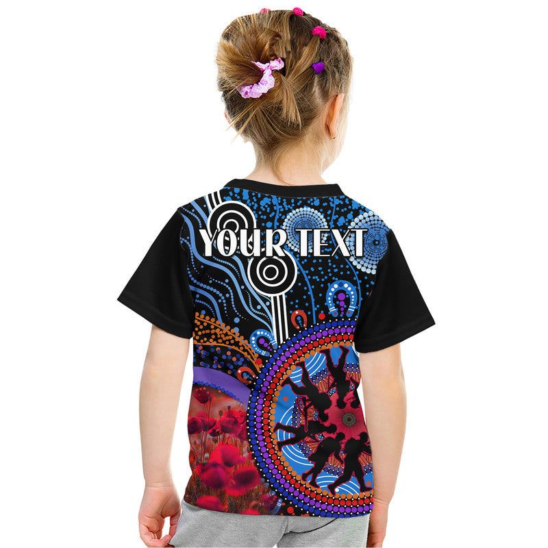 custom-personalised-australia-anzac-day-kid-t-shirt-aboriginal-military-and-poppy-flowers-style