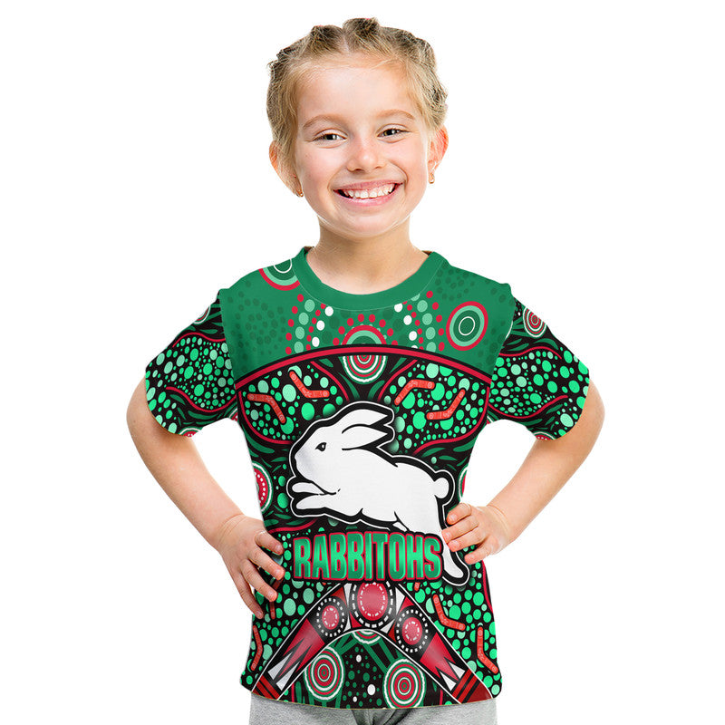 custom-personalised-south-sydney-indigenous-rabbitohs-dot-art-style-t-shirt