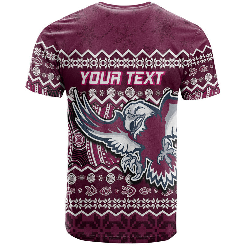 custom-personalised-manly-warringah-maroon-sea-eagles-christmas-vibe-t-shirt