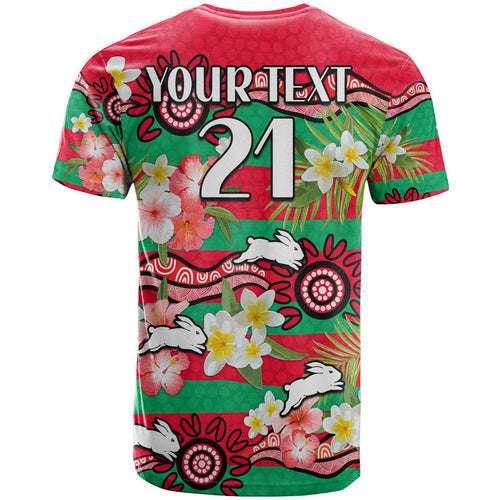 custom-personalised-rabbitohs-rugby-t-shirt-tropical-flowers-and-palm-hawaiian-style