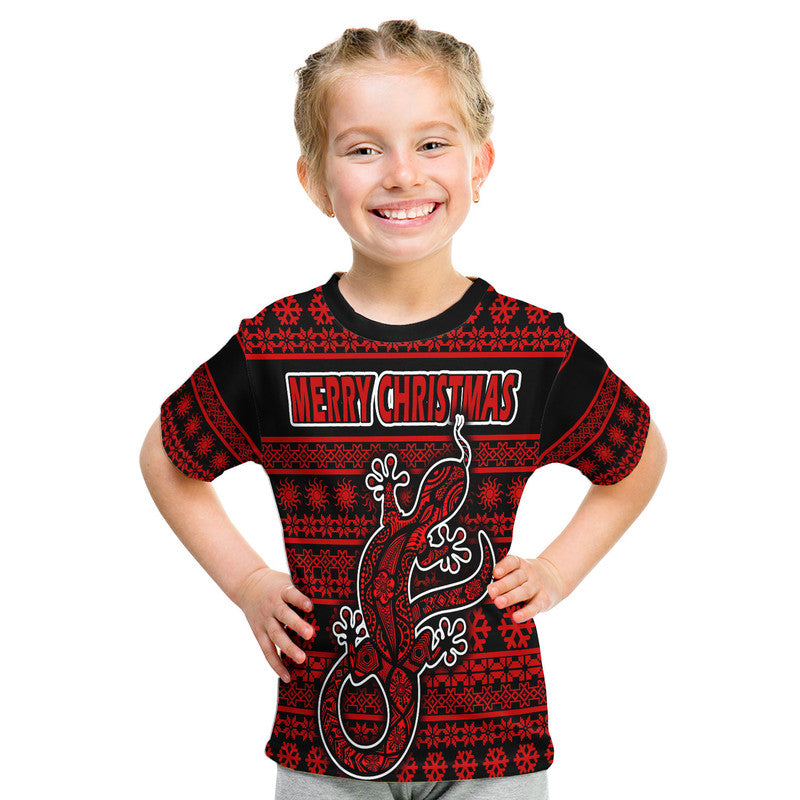 custom-personalised-australian-lizard-christmas-vibe-with-aboriginal-dot-painting-style-t-shirt