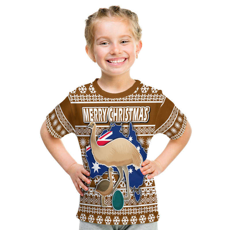 custom-personalised-australian-emu-christmas-vibe-with-aboriginal-dot-painting-style-t-shirt