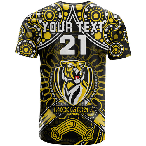 custom-personalised-richmond-tigers-football-t-shirt-boomerang-indigenous-dots