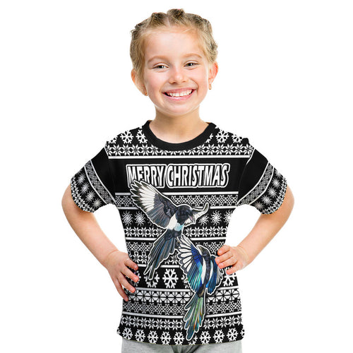 custom-personalised-australian-magpies-christmas-vibe-with-aboriginal-dot-painting-style-t-shirt
