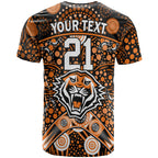custom-personalised-wests-tigers-rugby-t-shirt-boomerang-indigenous-dots