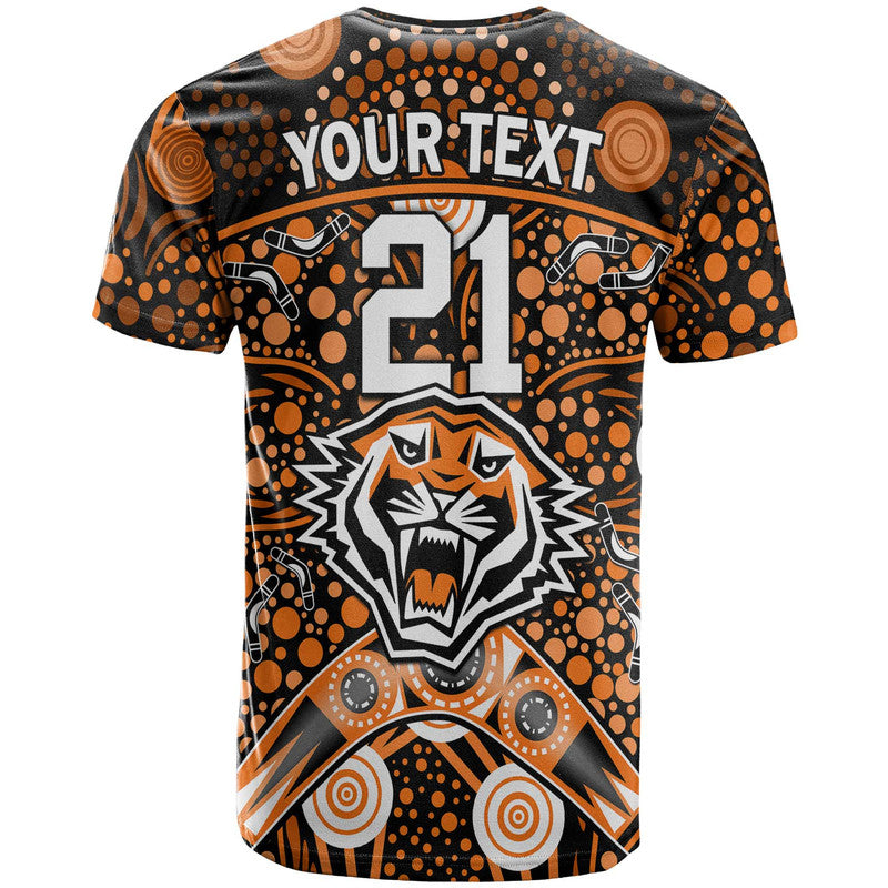 custom-personalised-wests-tigers-rugby-t-shirt-boomerang-indigenous-dots