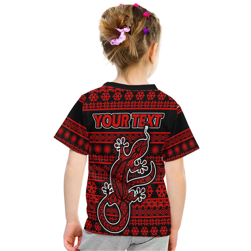 custom-personalised-australian-lizard-christmas-vibe-with-aboriginal-dot-painting-style-t-shirt