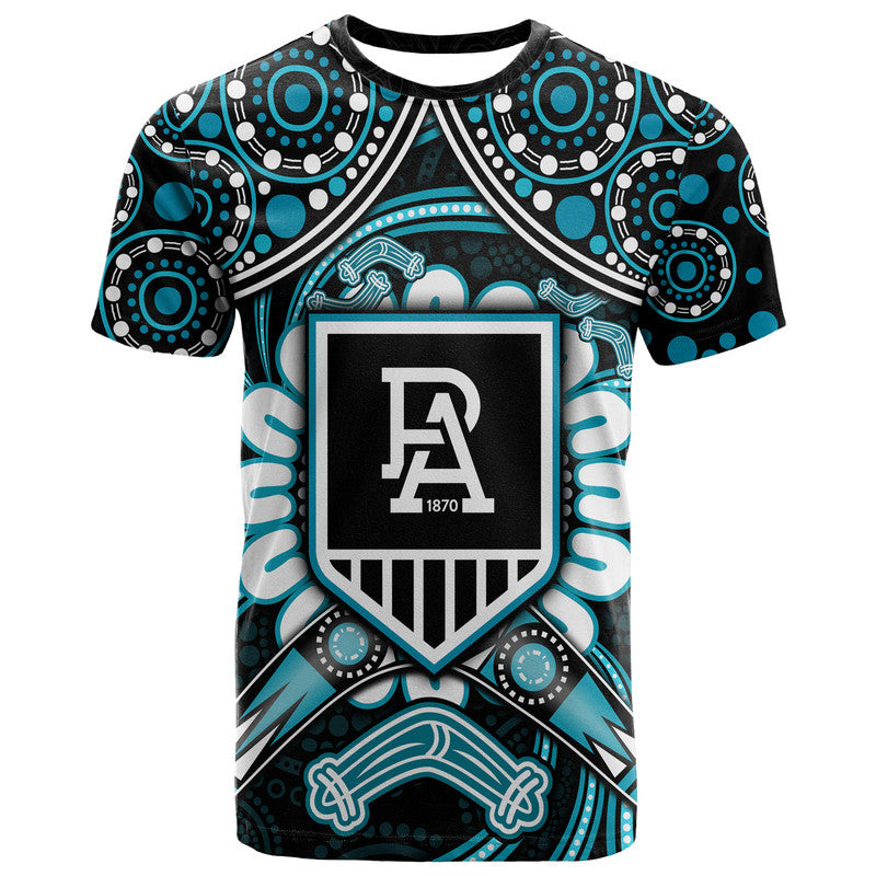 custom-personalised-port-adelaide-power-t-shirt-boomerang-indigenous-dots