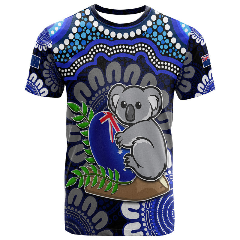 custom-personalised-australia-koala-aboriginal-t-shirt-koala-hugging-rugby-ball-blue