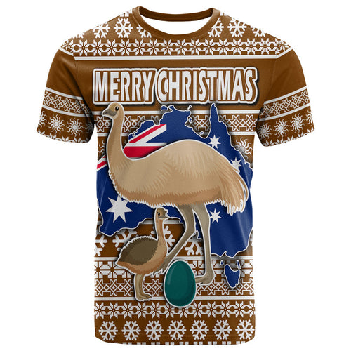custom-personalised-australian-emu-christmas-vibe-with-aboriginal-dot-painting-style-t-shirt