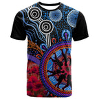 custom-personalised-australia-anzac-day-t-shirt-aboriginal-military-and-poppy-flowers-style