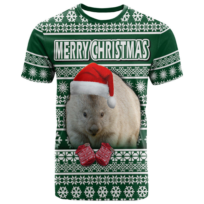 custom-personalised-australian-wombat-christmas-vibe-with-aboriginal-dot-painting-style-t-shirt