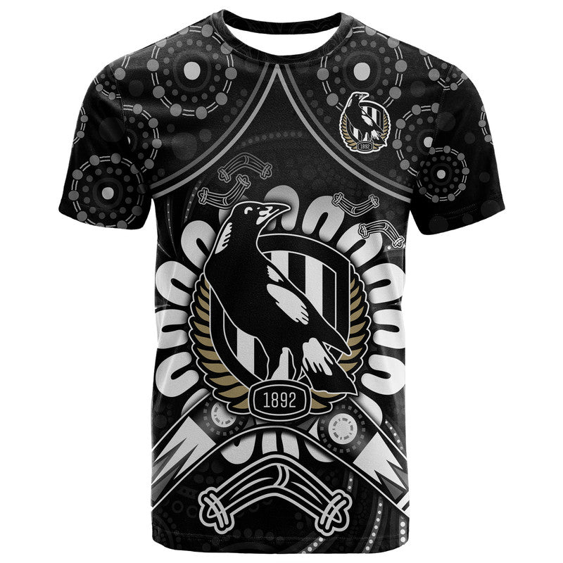 magpies-football-t-shirt-boomerang-indigenous-dots