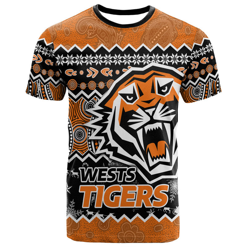 custom-personalised-wests-tigers-aboriginal-christmas-vibe-gold-version-t-shirt