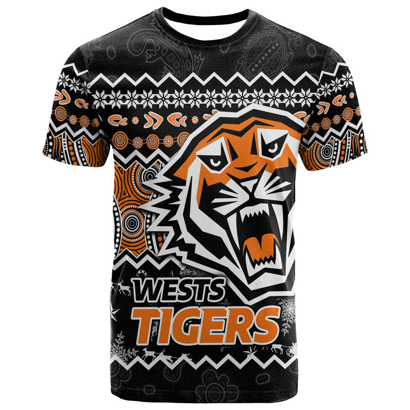 custom-personalised-wests-tigers-aboriginal-christmas-vibe-black-version-t-shirt