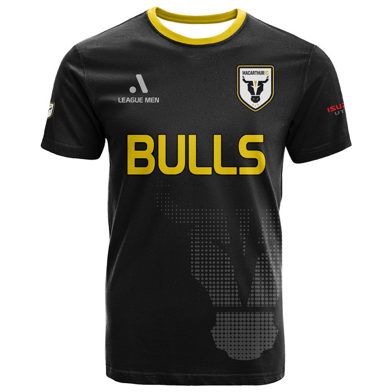 macarthur-soccer-t-shirt-bulls-black-and-gold