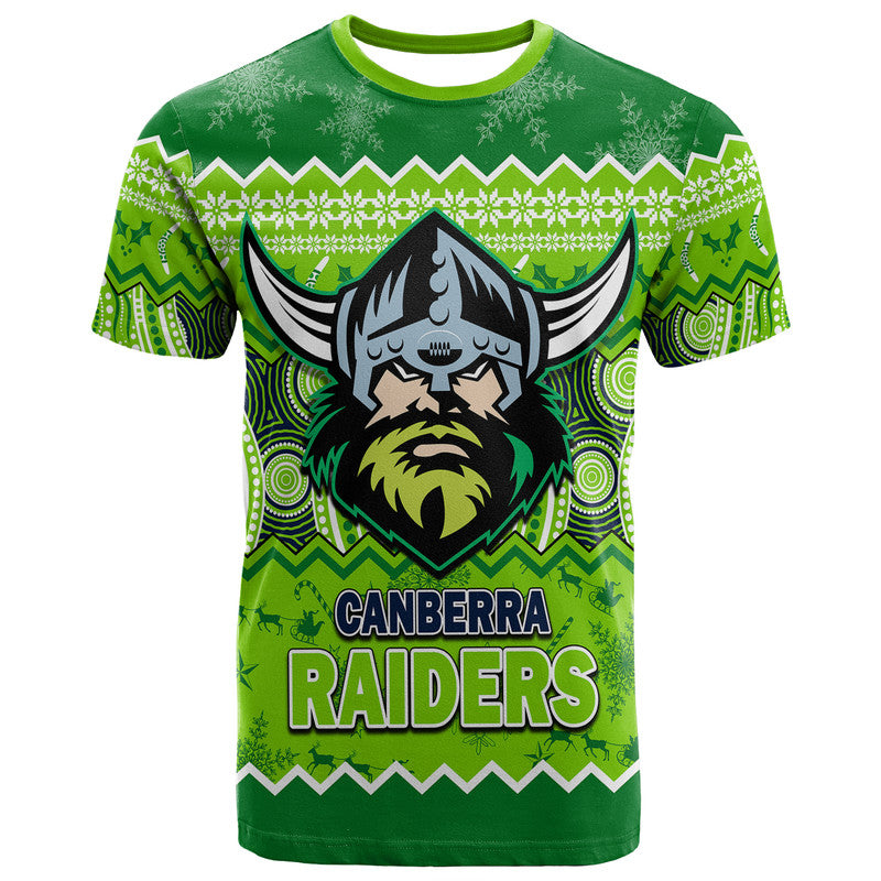 custom-personalised-canberra-the-green-machine-raiders-aboriginal-christmas-vibe-t-shirt