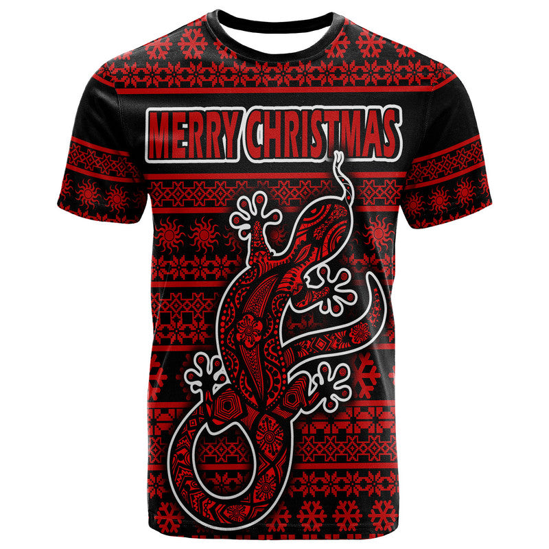 custom-personalised-australian-lizard-christmas-vibe-with-aboriginal-dot-painting-style-t-shirt