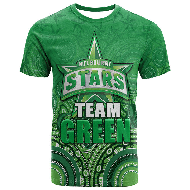 custom-personalised-melbourne-team-green-indigenous-aboriginal-stars-arts-t-shirt