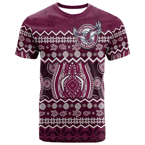 custom-personalised-manly-warringah-maroon-sea-eagles-christmas-vibe-t-shirt