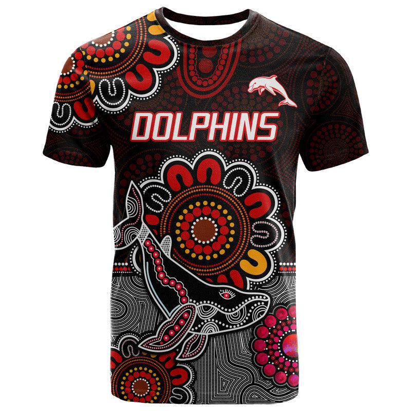 custom-personalised-dolphins-rugby-t-shirt-indigenous-circles-and-waves-black