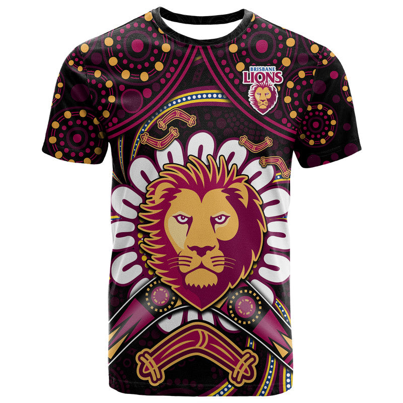 brisbane-lions-football-t-shirt-boomerang-indigenous-dots