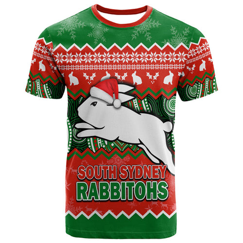 custom-personalised-south-sydney-rabbitohs-aboriginal-christmas-vibe-t-shirt