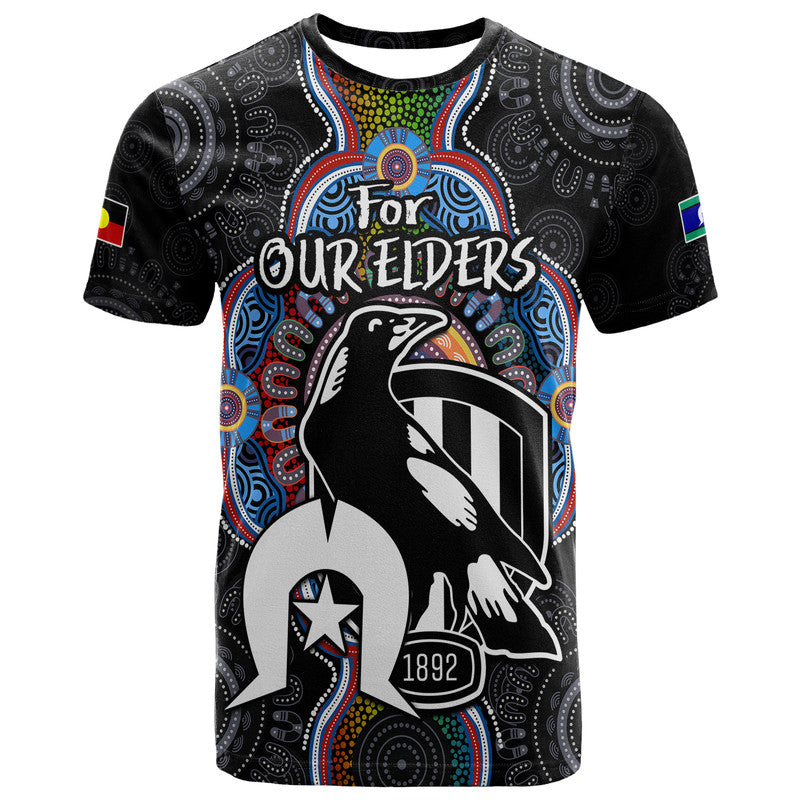 magpies-football-naidoc-week-2023-t-shirt-for-our-elders-indigenous