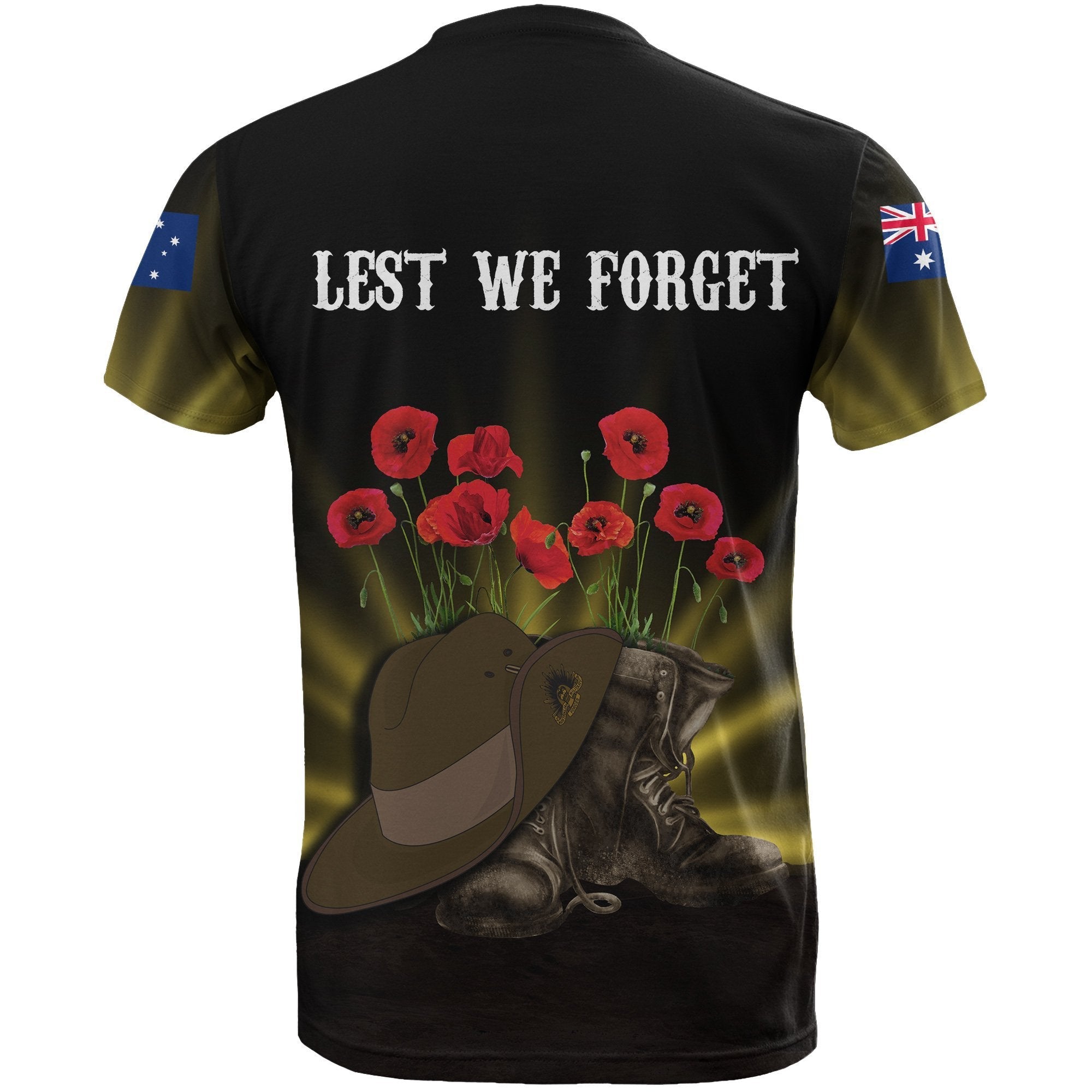 anzac-day-t-shirt-lest-we-forget-hat-and-boots-poppies