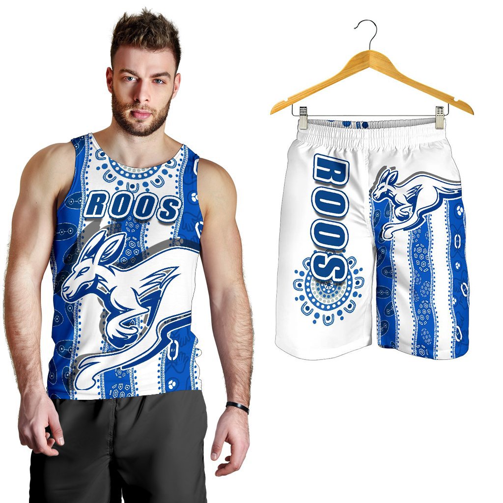 combo-men-tank-top-and-men-short-melbourne-kangaroos-indigenous-north-roos-white