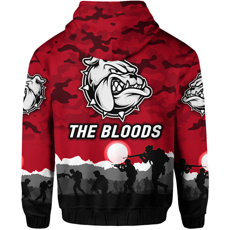 West Football Club Alice Springs ANZAC Zip Up And Pullover Hoodie The Bloods Simple Style - Red LT8