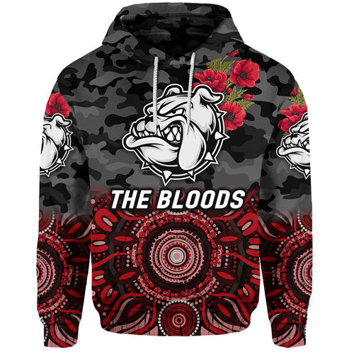 West Football Club Alice Springs ANZAC Zip Up And Pullover Hoodie The Bloods Indigenous Vibes - Black LT8
