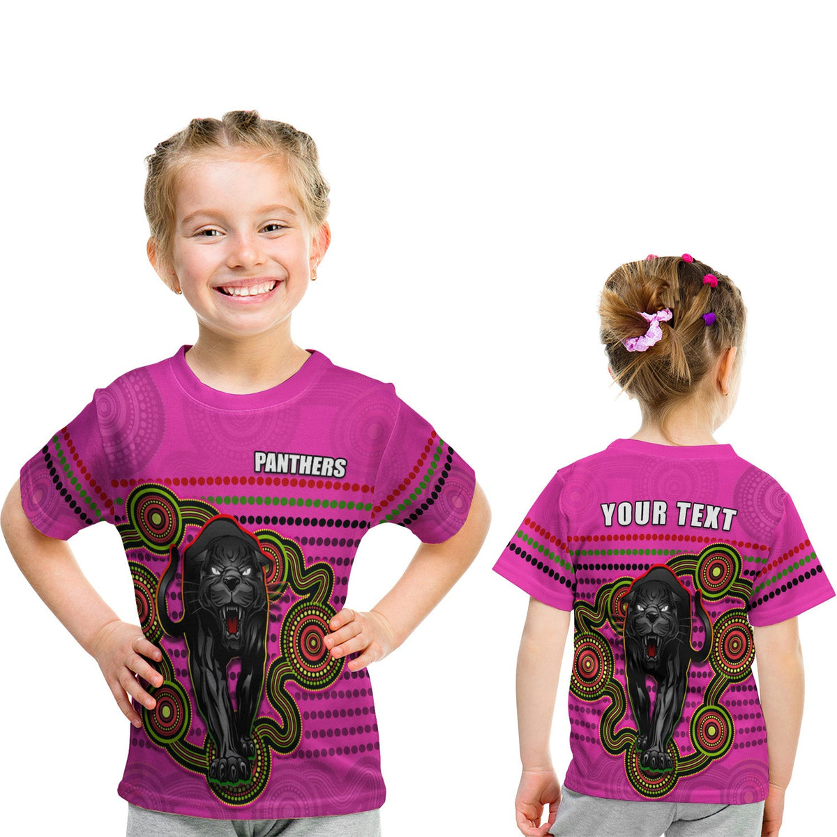 custom-personalised-panthers-indigenous-t-shirt-kid-version-pink-alternate