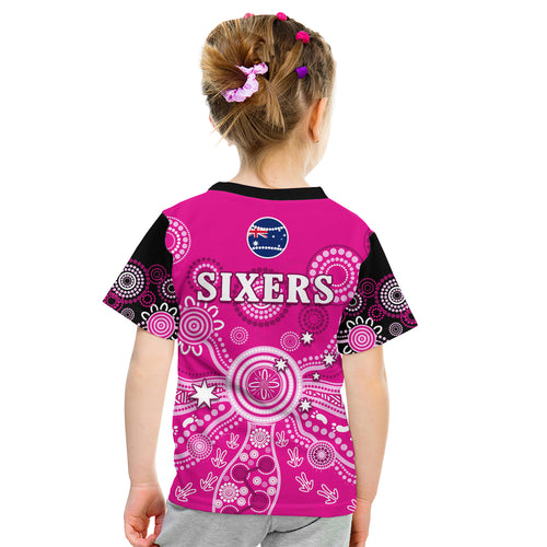 Sydney Sixers T Shirt KID Cricket Indigenous Australian Art Ver.01 LT14