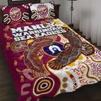 sea-eagles-aboriginal-rugby-quilt-bed-set-double-sea-eagles-with-tribal-sun-and-footprints