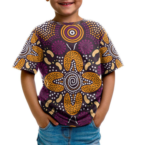 aboriginal-t-shirt-kids-flowers-dot-panting-art