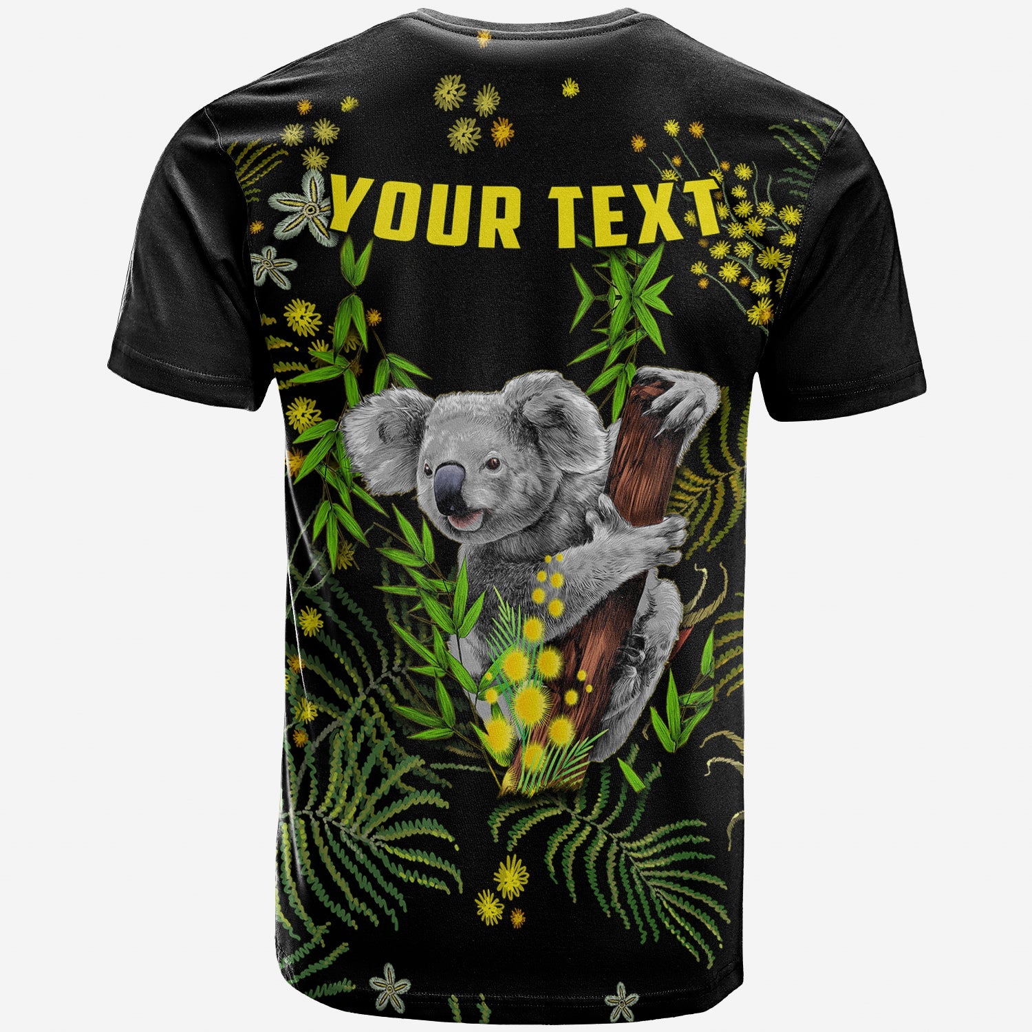 custom-personalised-golden-wattle-t-shirt-koala-australia-acacia-pycnantha-version-simple